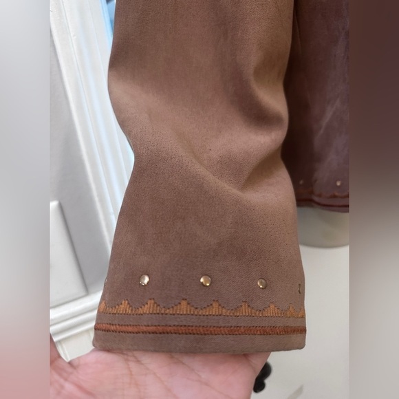 Vintage Allison Daley Women’s 10 Brown Embroidered Zip Jacket Sequins + Pockets - Picture 5 of 14